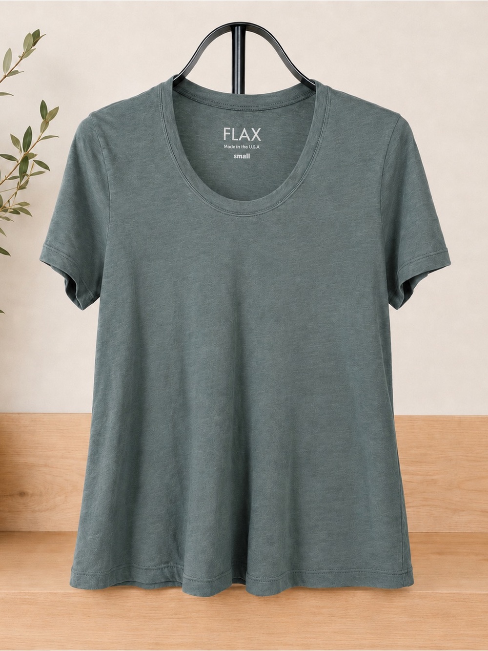Flax 100% Cotton Gray Tee